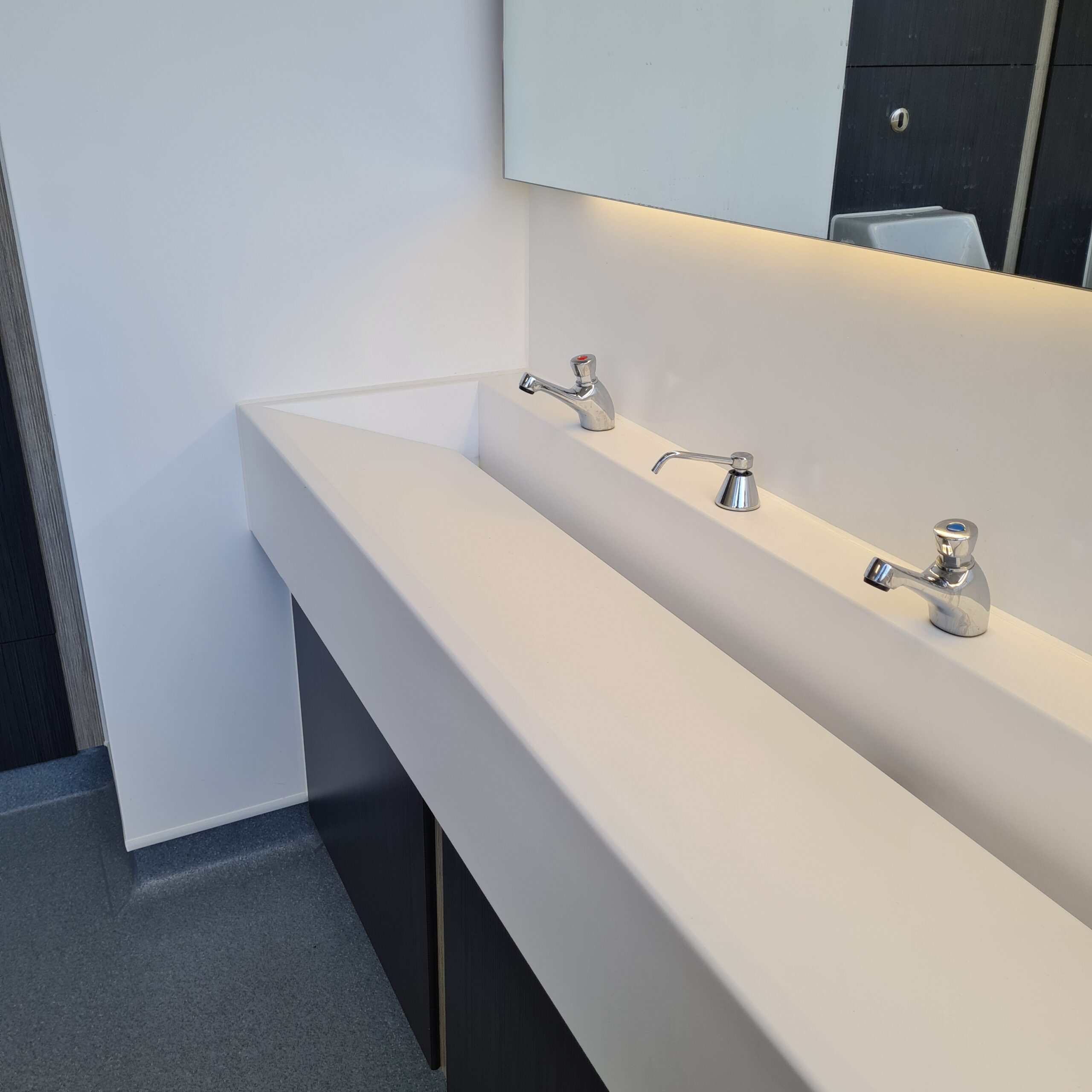 20220701_100717 Corian washtrough with push taps