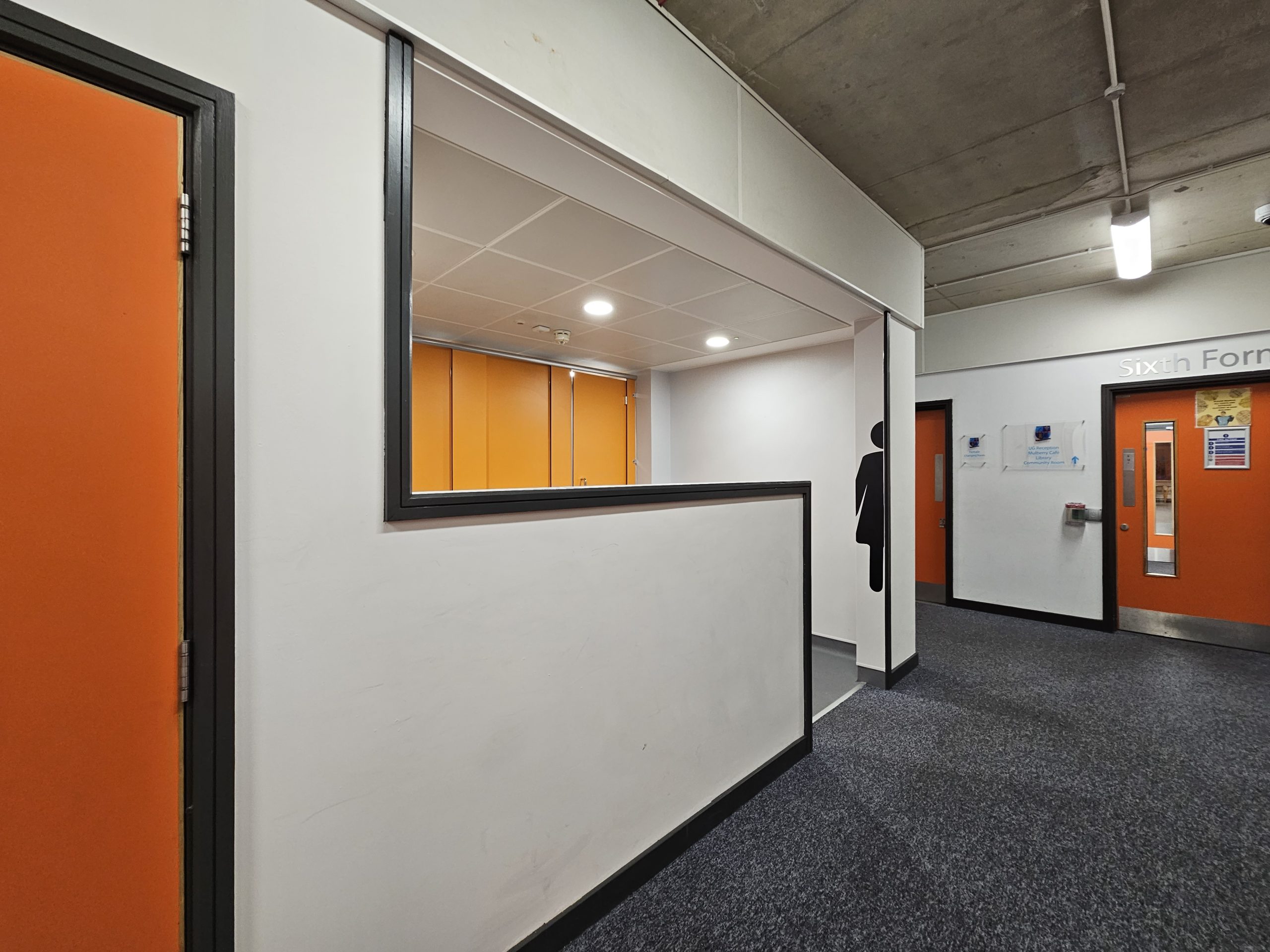 open plan toilet area