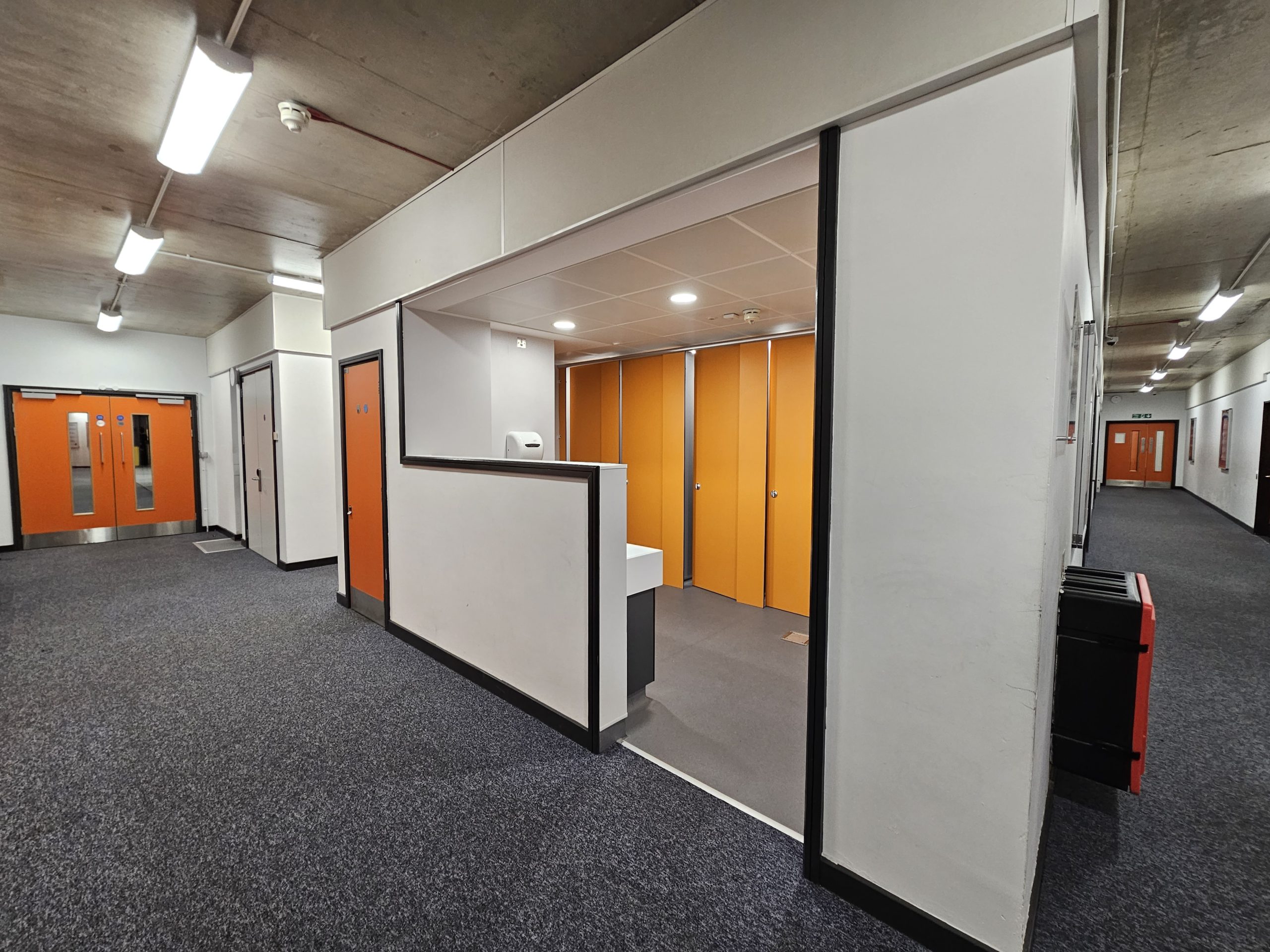 open plan toilet area