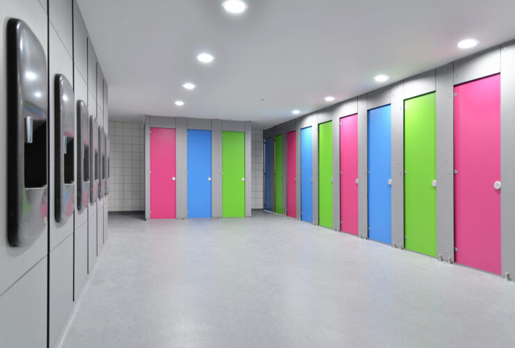 Anti-vandal school toilet area