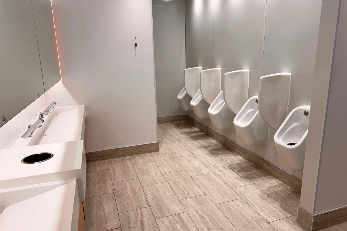 Male toilet design for luxury London venue