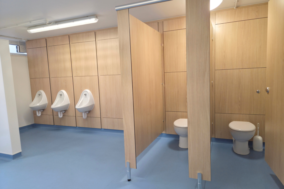 Southfield Primary 3 SGL duct panels waterproof washroom design for primary school