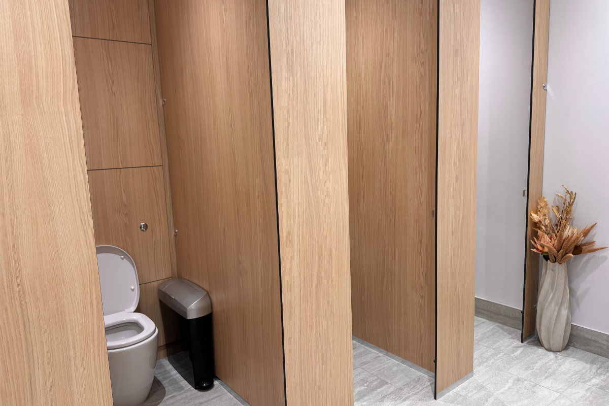 Solid Grade Laminate for durable and modern washroom design