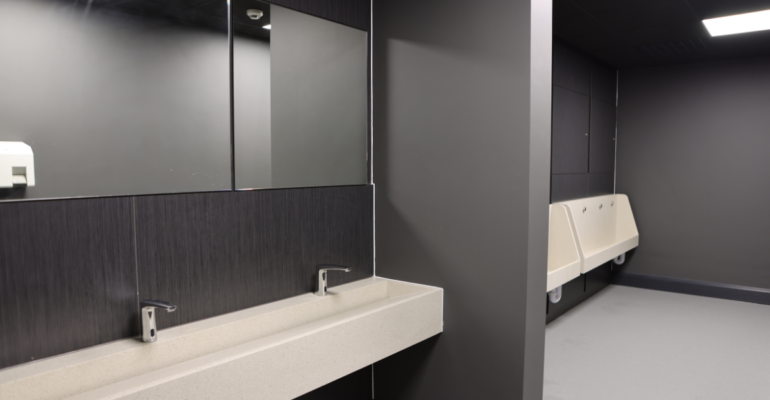 High traffic washroom design and installation