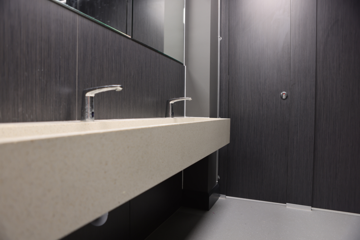 Durable and stylish commercial washrooms