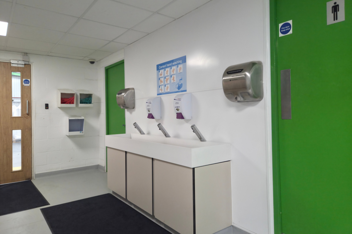 Factory washroom installation