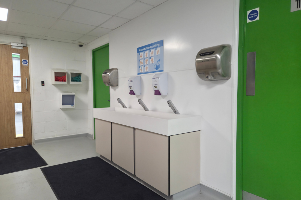 Factory washroom design