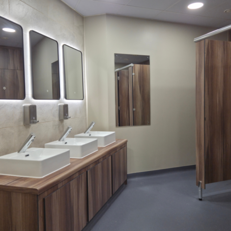 Modern, durable washroom refurbishment