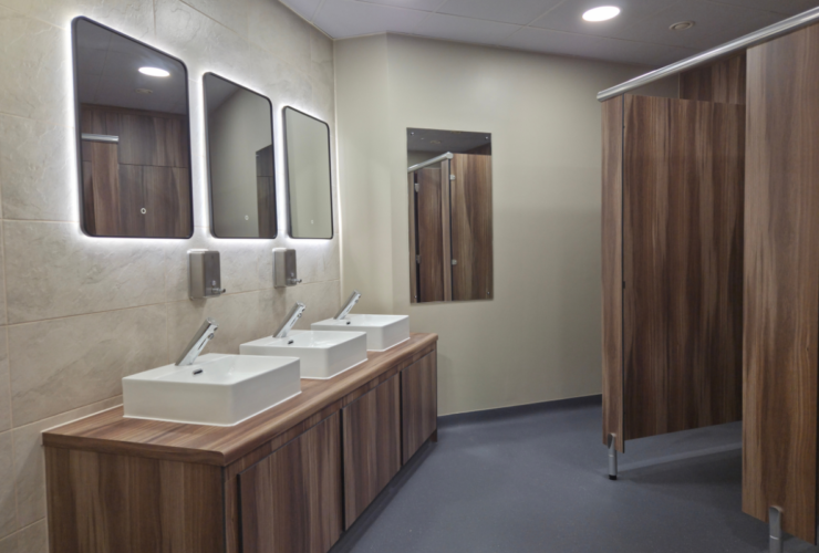 Modern, durable washroom refurbishment