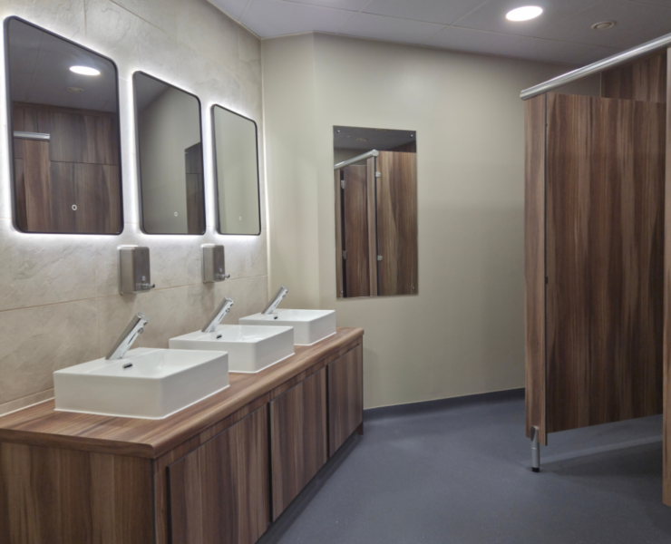 Modern, durable washroom refurbishment