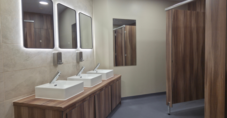 Modern, durable washroom refurbishment